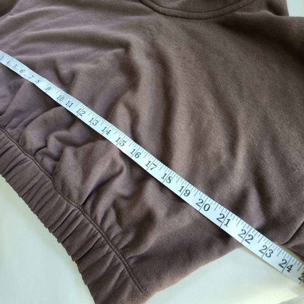 Naked Wardrobe French Terry Cropped Hoodie Chocolate Size 1X - Picture 9 of 10